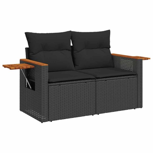 6-Delige Loungeset Met Kussens Poly Rattan - Afbeelding 4