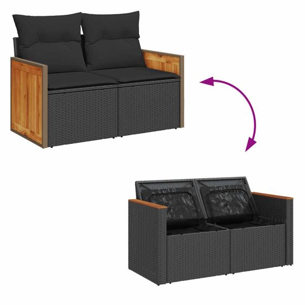 4-Delige Loungeset Met Kussens Poly Rattan - Afbeelding 7