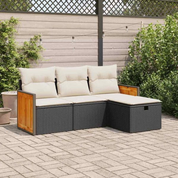 4-Delige Loungeset Met Kussens Poly Rattan - Afbeelding 14