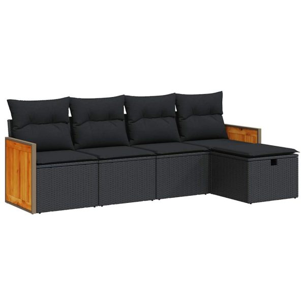 Loungeset Met Kussens Poly Rattan - Afbeelding 2