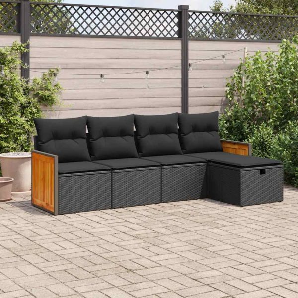 Loungeset Met Kussens Poly Rattan - Afbeelding 19