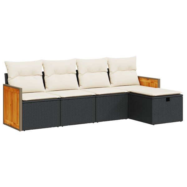 Loungeset Met Kussens Poly Rattan - Afbeelding 2