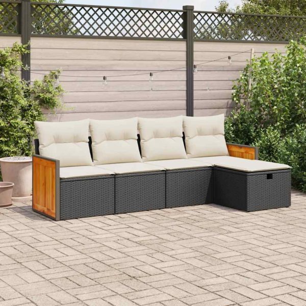 Loungeset Met Kussens Poly Rattan - Afbeelding 21