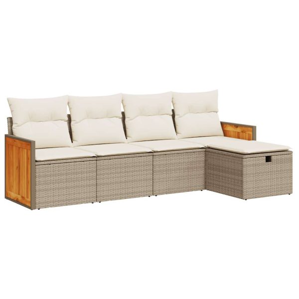 Loungeset Met Kussens Poly Rattan - Afbeelding 2