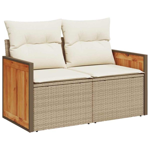 Loungeset Met Kussens Poly Rattan - Afbeelding 4