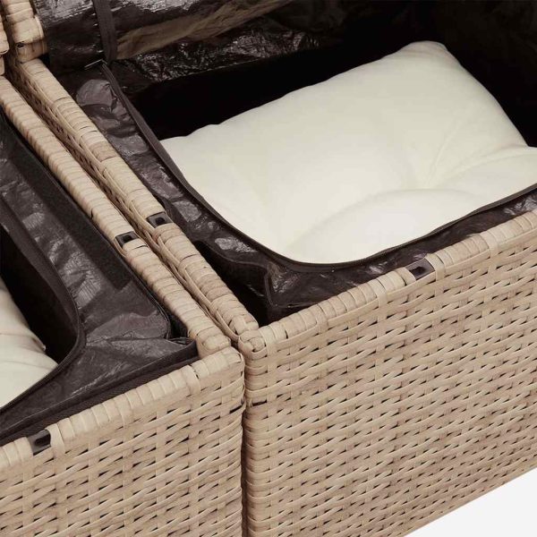 Loungeset Met Kussens Poly Rattan - Afbeelding 11