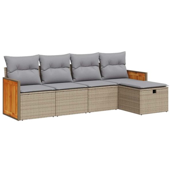 Loungeset Met Kussens Poly Rattan - Afbeelding 2