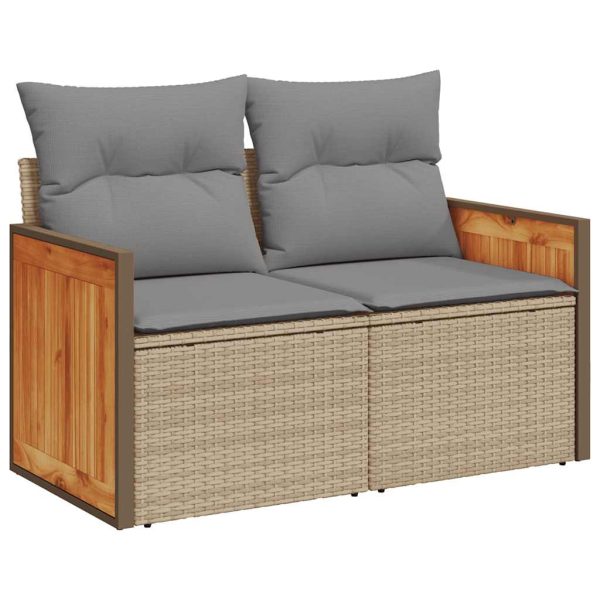 Loungeset Met Kussens Poly Rattan - Afbeelding 4