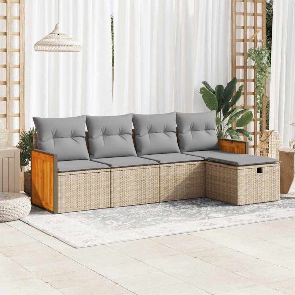 Loungeset Met Kussens Poly Rattan