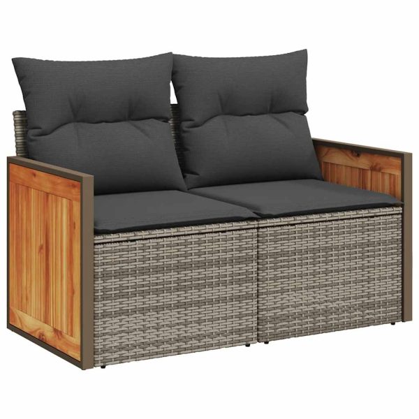 Loungeset Met Kussens Poly Rattan - Afbeelding 4