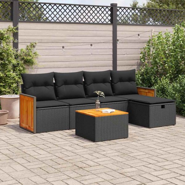 Loungeset Met Kussens Poly Rattan - Afbeelding 14