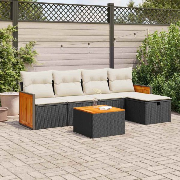 Loungeset Met Kussens Poly Rattan - Afbeelding 17