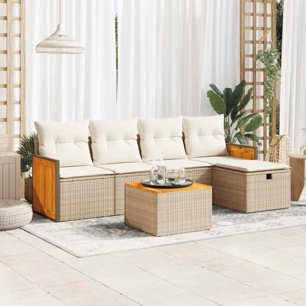 Loungeset Met Kussens Poly Rattan - Afbeelding 13