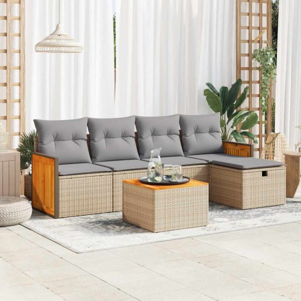 Loungeset Met Kussens Poly Rattan - Afbeelding 16