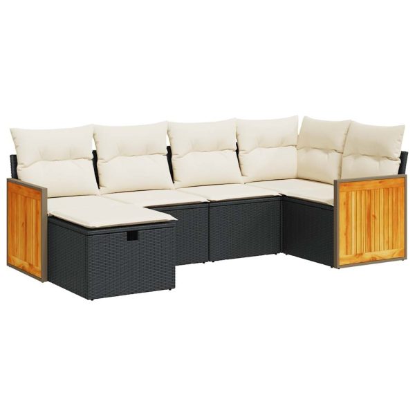 Loungeset Met Kussens Poly Rattan - Afbeelding 2