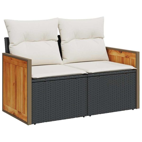 Loungeset Met Kussens Poly Rattan - Afbeelding 5