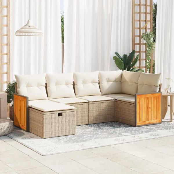 Loungeset Met Kussens Poly Rattan - Afbeelding 19