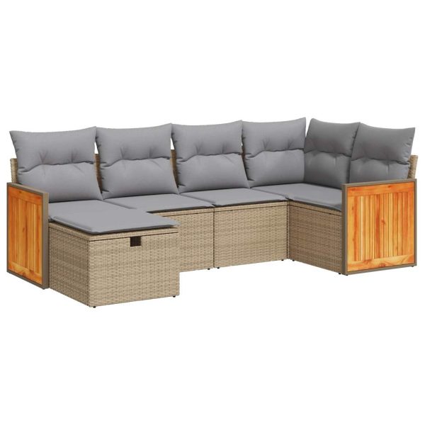 Loungeset Met Kussens Poly Rattan - Afbeelding 2