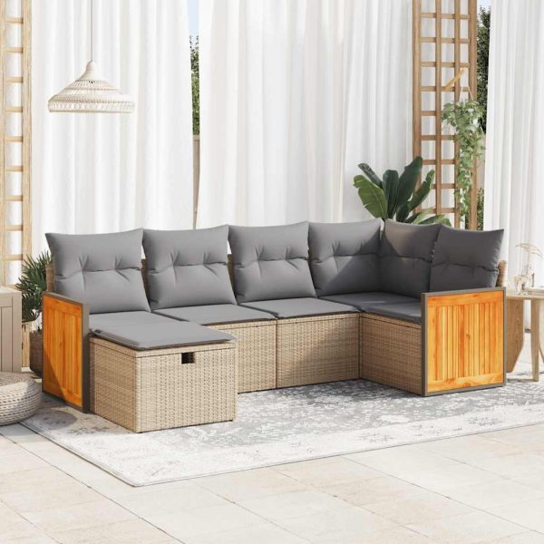 Loungeset Met Kussens Poly Rattan - Afbeelding 21