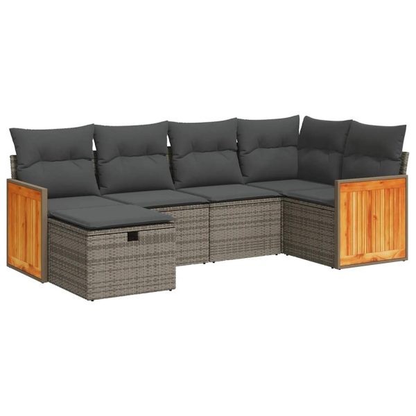 Loungeset Met Kussens Poly Rattan - Afbeelding 2