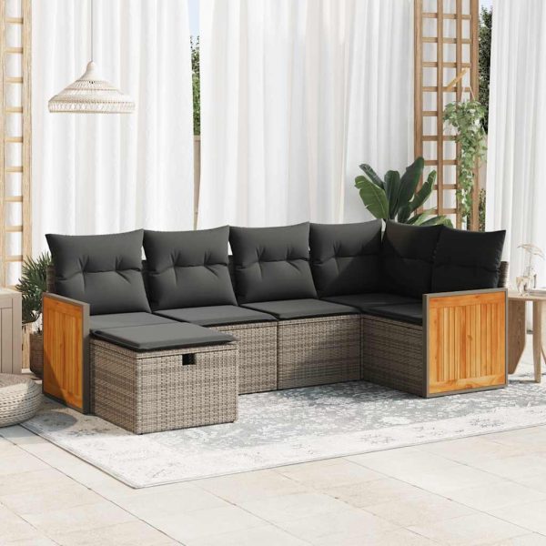 Loungeset Met Kussens Poly Rattan - Afbeelding 18