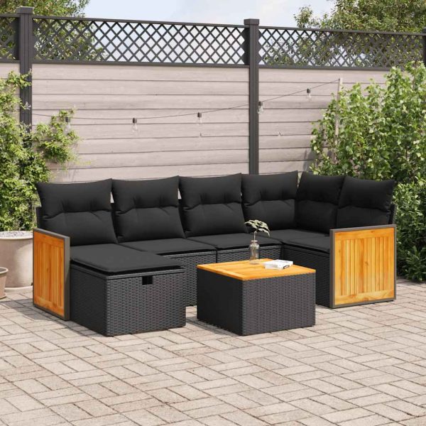 Loungeset Met Kussens Poly Rattan - Afbeelding 15