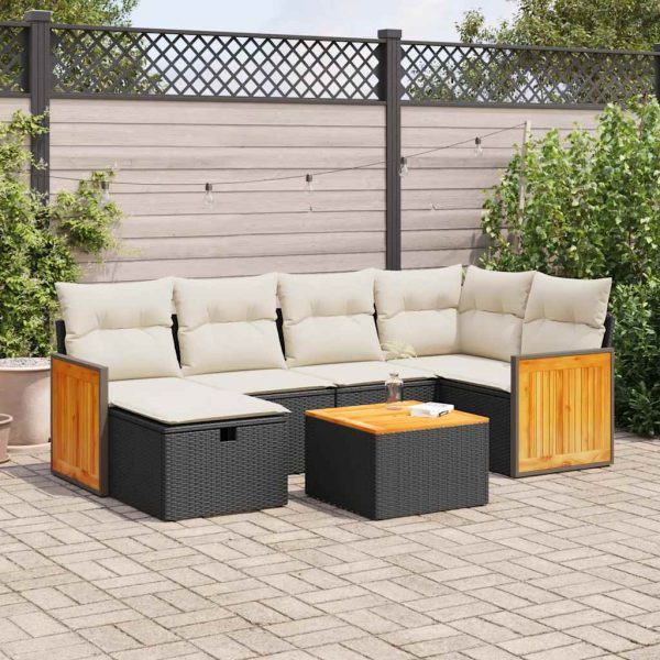 Loungeset Met Kussens Poly Rattan - Afbeelding 17