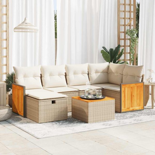 Loungeset Met Kussens Poly Rattan - Afbeelding 13