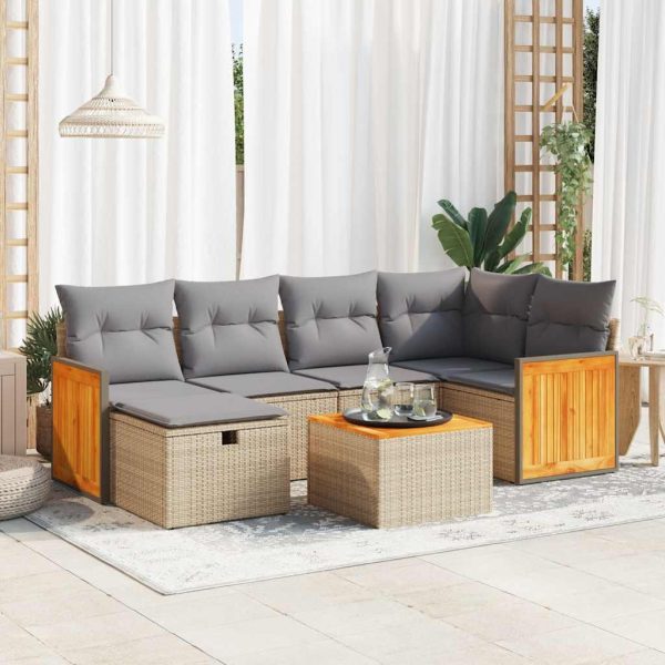 Loungeset Met Kussens Poly Rattan - Afbeelding 16