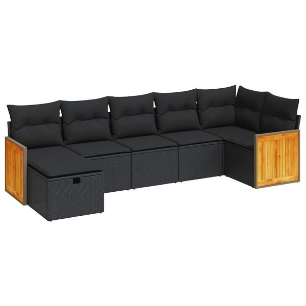 Loungeset Met Kussens Poly Rattan - Afbeelding 2