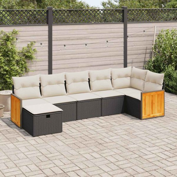 Loungeset Met Kussens Poly Rattan - Afbeelding 21