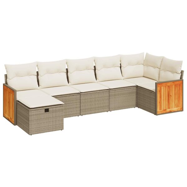 Loungeset Met Kussens Poly Rattan - Afbeelding 2