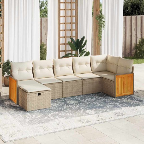 Loungeset Met Kussens Poly Rattan - Afbeelding 18