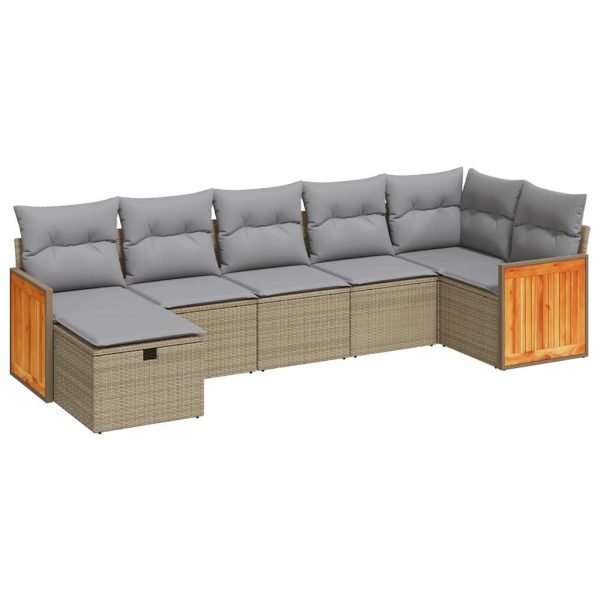 Loungeset Met Kussens Poly Rattan - Afbeelding 2