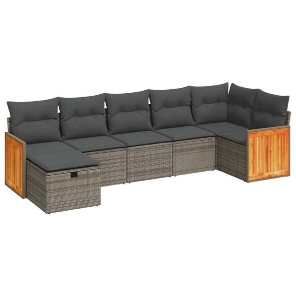 Loungeset Met Kussens Poly Rattan - Afbeelding 2