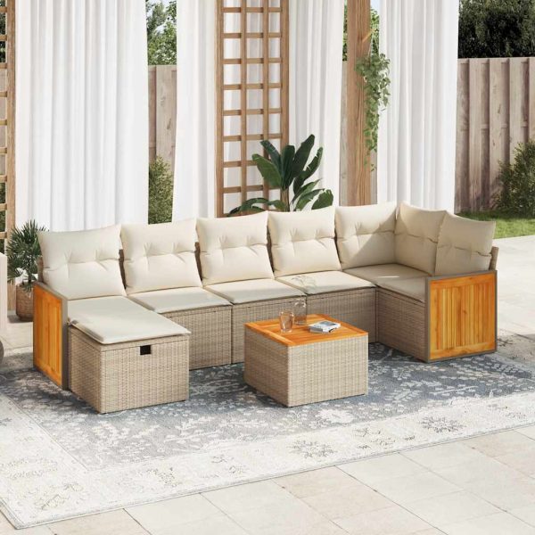 Loungeset Met Kussens Poly Rattan - Afbeelding 13