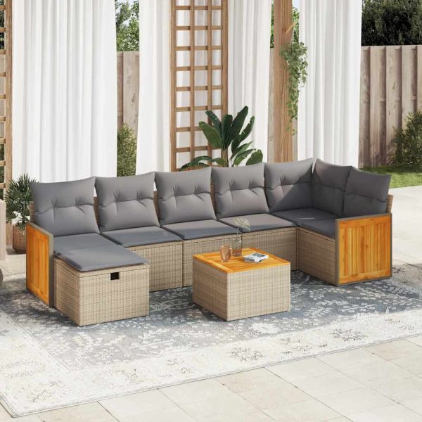 Loungeset Met Kussens Poly Rattan - Afbeelding 17