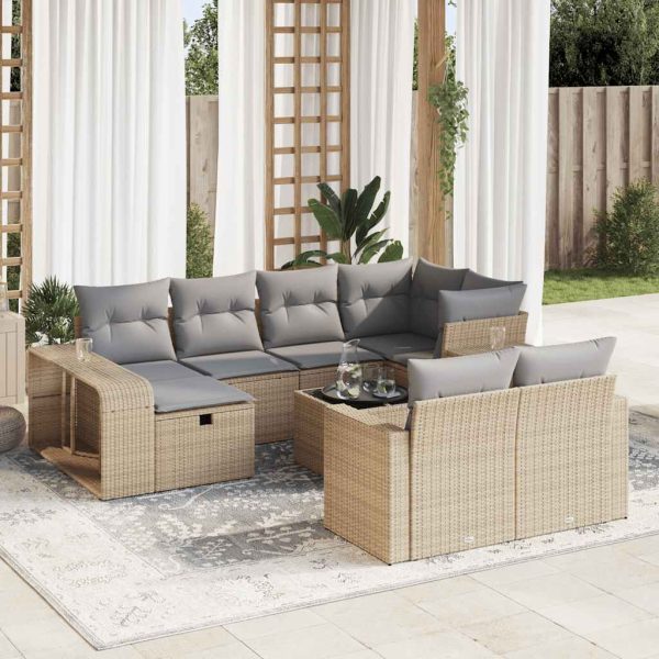 11-Delige Tuinset Met Kussens Poly Rattan