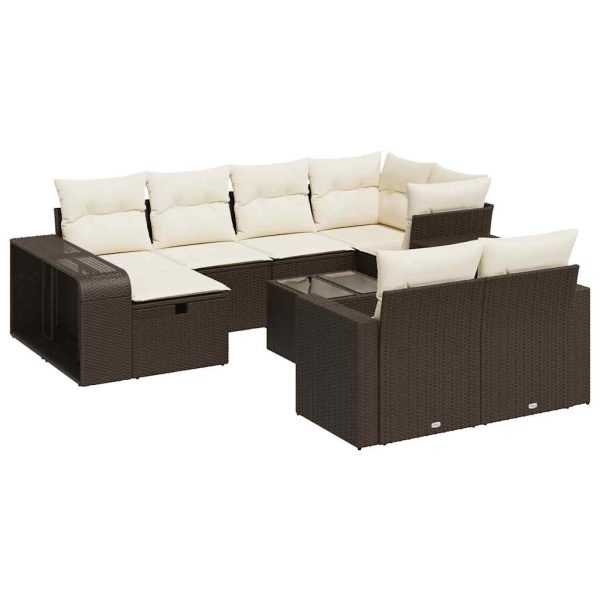 11-Delige Loungeset Met Kussens Poly Rattan - Afbeelding 2