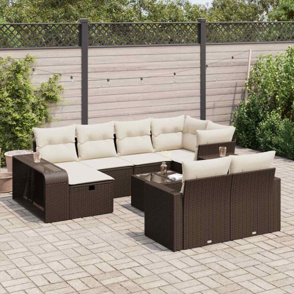 11-Delige Loungeset Met Kussens Poly Rattan