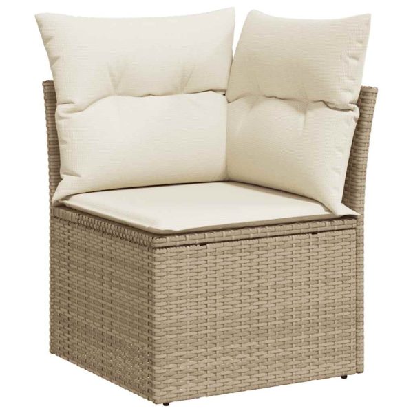 11-Delige Tuinset Met Kussens Poly Rattan Beige - Afbeelding 5