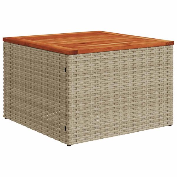 11-Delige Tuinset Met Kussens Poly Rattan Beige - Afbeelding 7