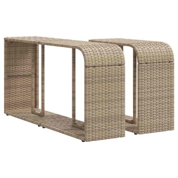 11-Delige Tuinset Met Kussens Poly Rattan Beige - Afbeelding 8