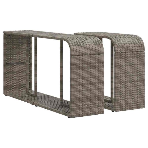 11-Delige Loungeset Met Kussens Poly Rattan Grijs - Afbeelding 8