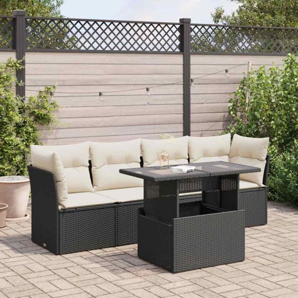 5-Delige Loungeset Met Kussens Poly Rattan - Afbeelding 14