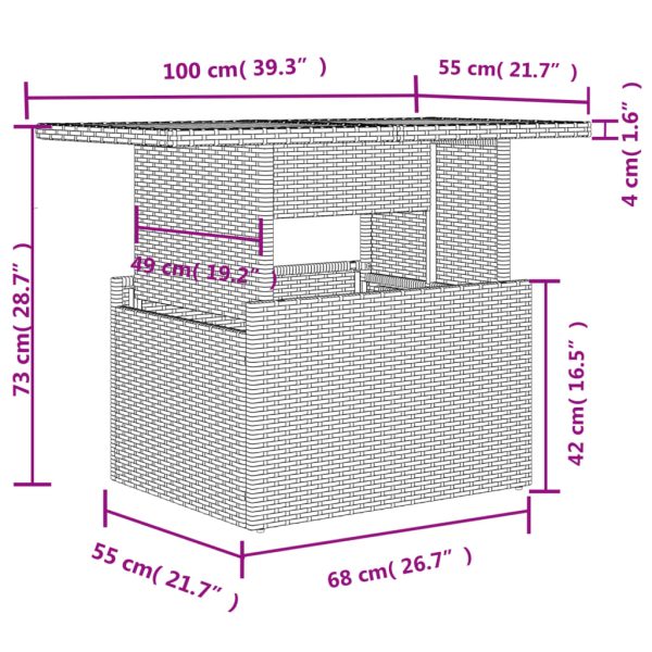 6-Delige Loungeset Met Kussens Poly Rattan - Afbeelding 12