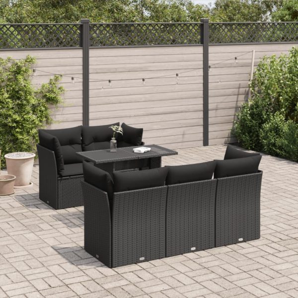 6-Delige Loungeset Met Kussens Poly Rattan