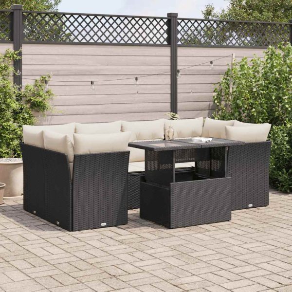 7-Delige Loungeset Met Kussens Poly Rattan - Afbeelding 17