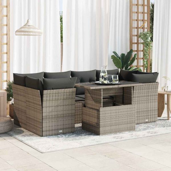 7-Delige Loungeset Met Kussens Poly Rattan - Afbeelding 15