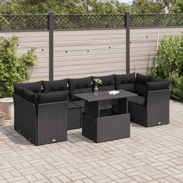 8-Delige Loungeset Met Kussens Poly Rattan